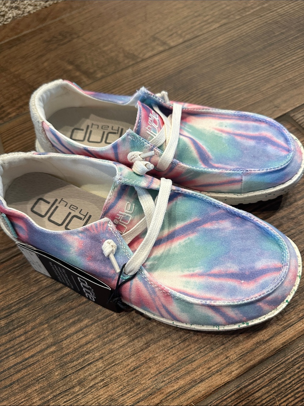 Hey Dude Kids Wally Tie-Dye Sneakers - Pink, Blue, Green